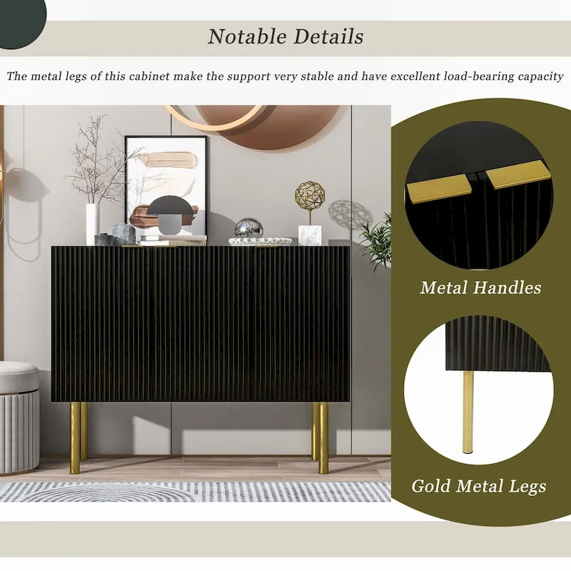 Luxury Style Sideboard with Gold Metal Legs