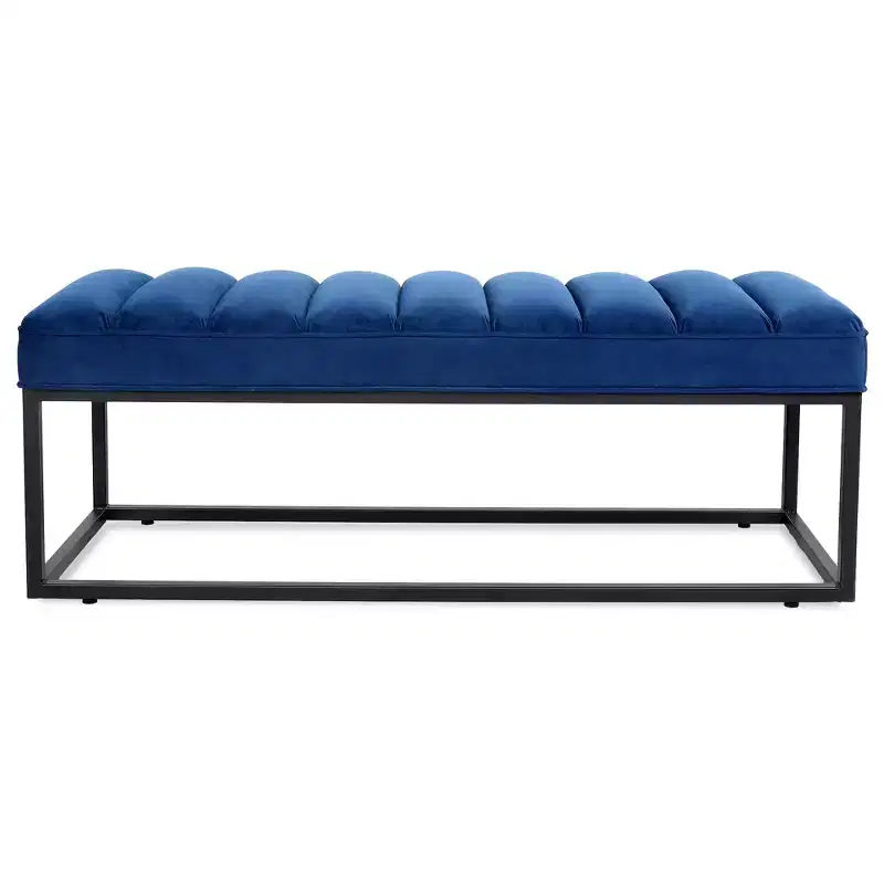 GDFStudio Oakley Metal Base Upholstered Bench