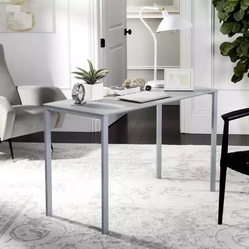 Modern Black Writing Desk – MDF and Iron Frame
