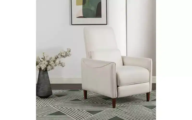 Owen Upholstered Recliner Chair with Rubberwood Tapered Legs