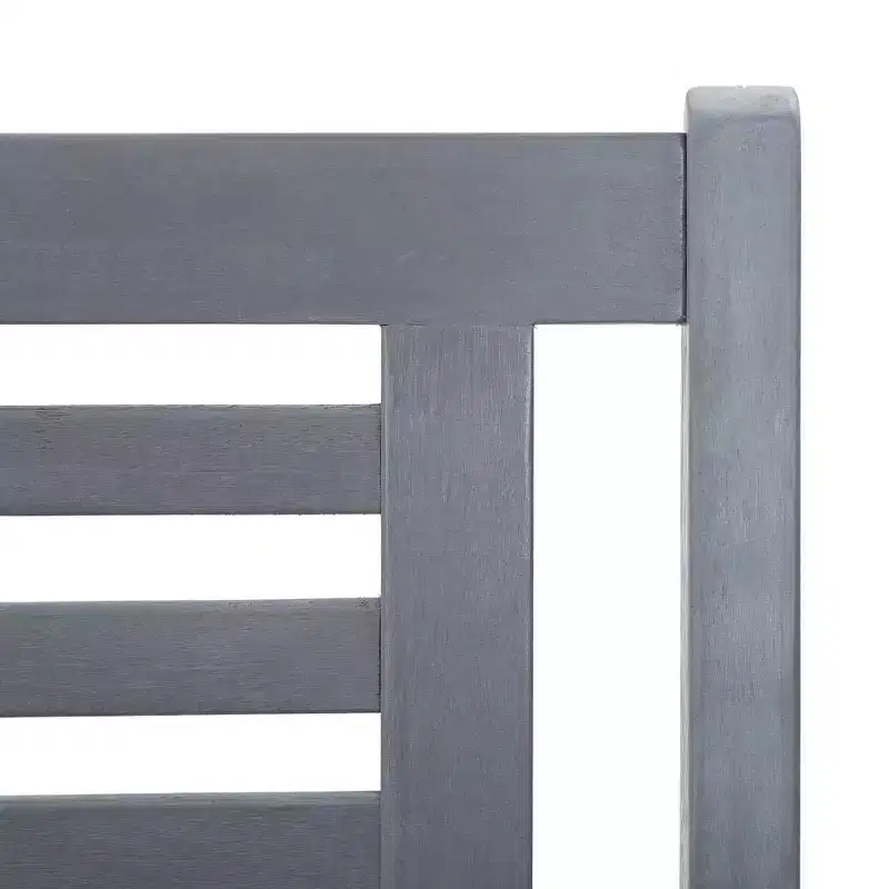 vidaXL 2-Seater Patio Bench with Cushion Accent Loveseat Gray Eucalyptus Wood