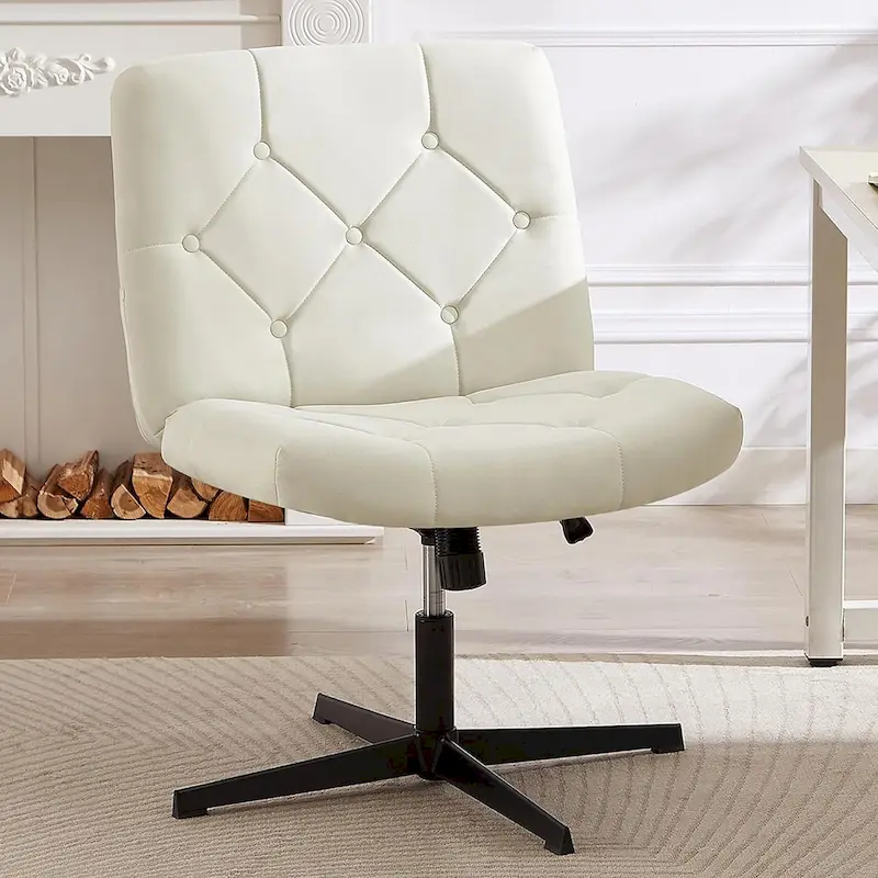 Javlergo Armless Office Desk Chair No Wheels, Office Desk Chair Computer Chair
