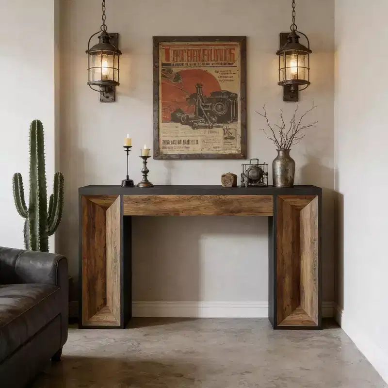 GDFStudio Bennett 63 Dual-Tone Modern Wood Console Table