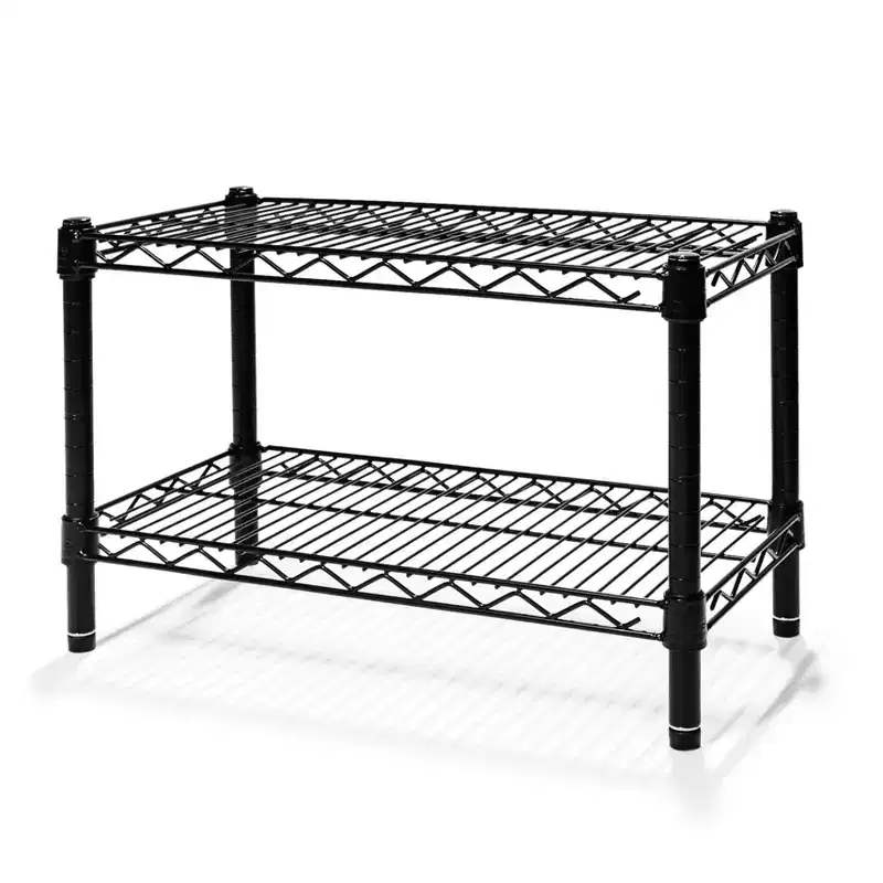 12d x 14h Black Wire Shelving w/ 2 Shelves