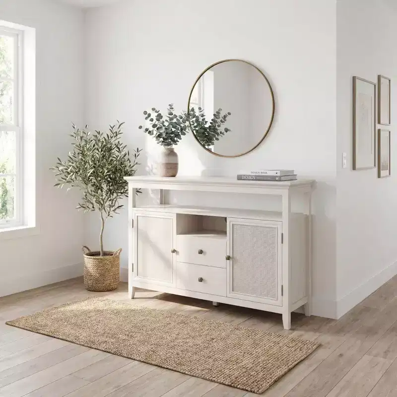 53 Modern MDF TV Stand with Storage, Sideboard Cabinet with 2 Doors and Drawers, Media Console Table for Living Room, Dining Room,Entryway