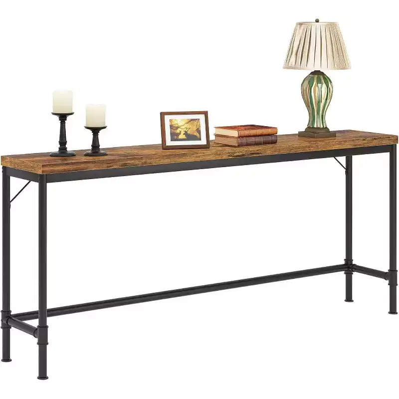 70.9" Long Console Table Narrow Brown