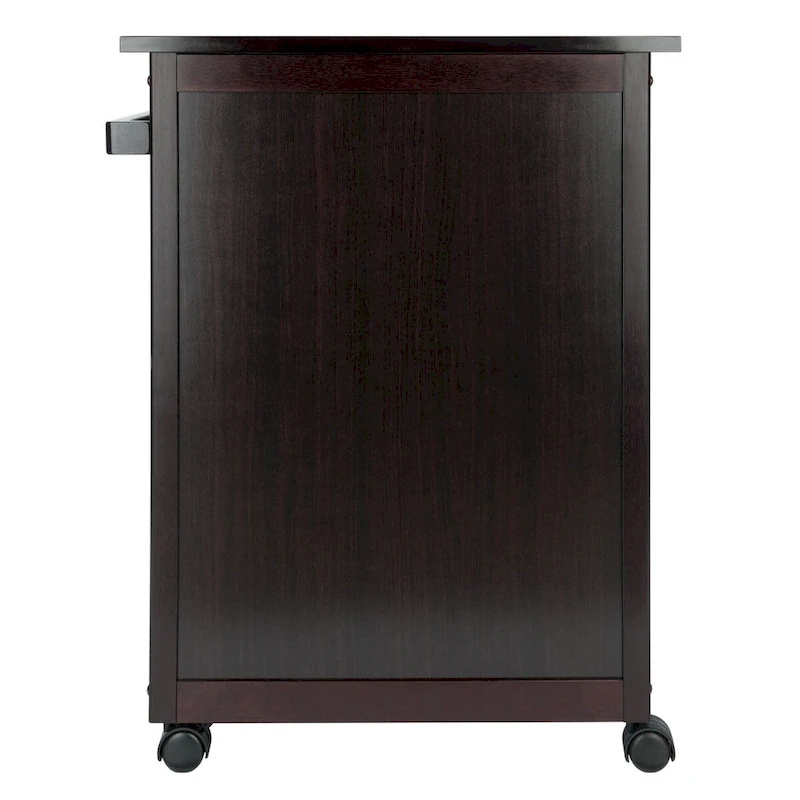 Savannah Utility Kitchen Cart, Espresso - 26.89 x 17.72 x 34.02 inches