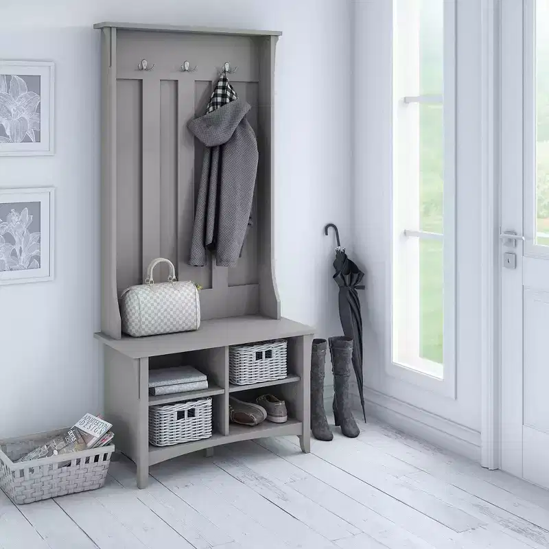 Salinas Hall Tree with Storage Bench - Bush Furniture