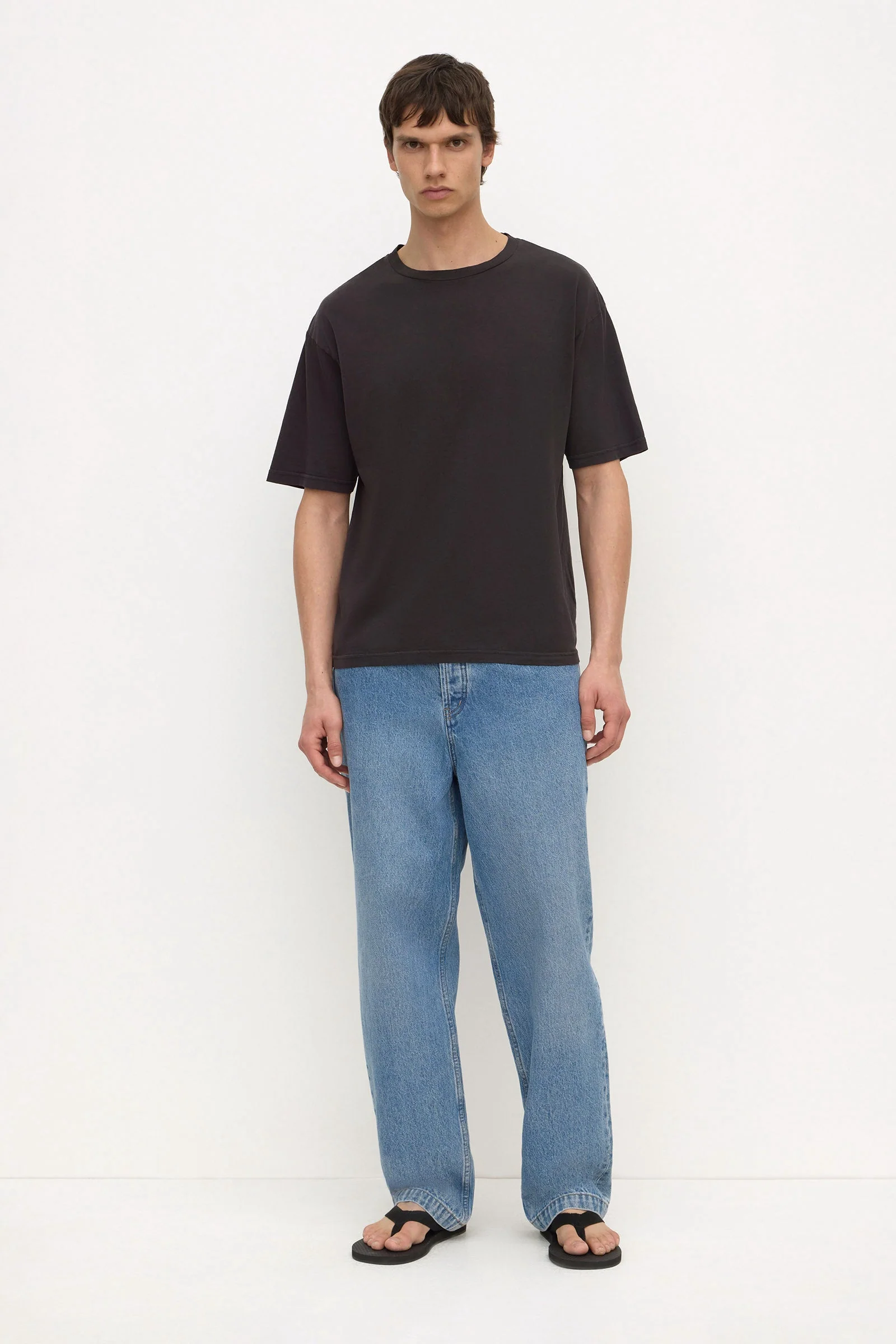 Washed Black Cotton Hemp Tee