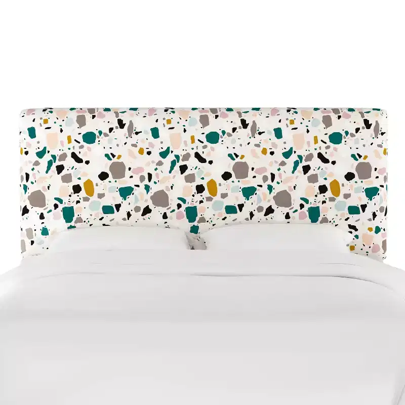 Upholstered Headboard Terrazzo Emerald Ochre