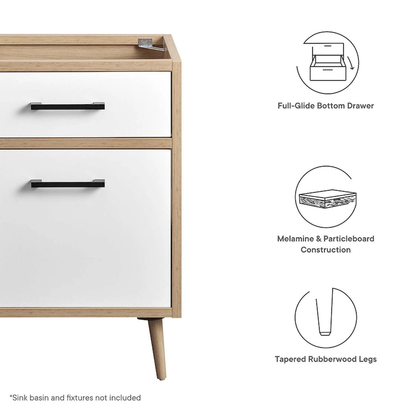 Maverick 24 Bathroom Vanity Cabinet - Sink Basin Not Included
