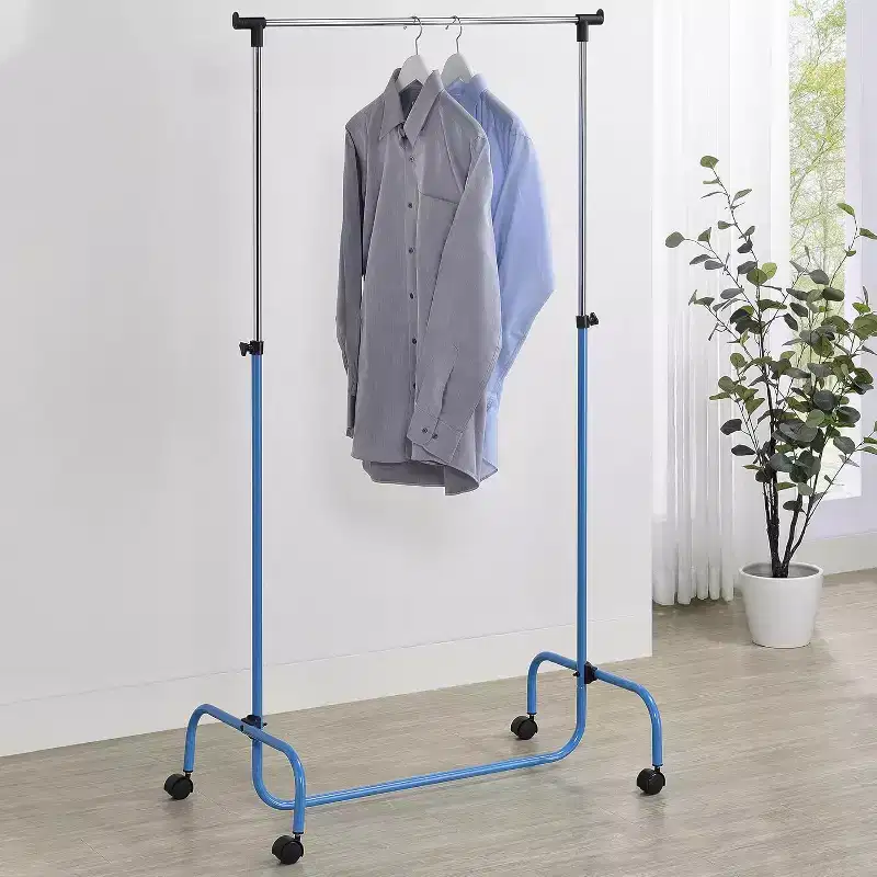 Kings Brand Furniture - Standard Rod Clothing Garment Rack, Rolling Clothes Organizer on Wheels for Hanging Clothes