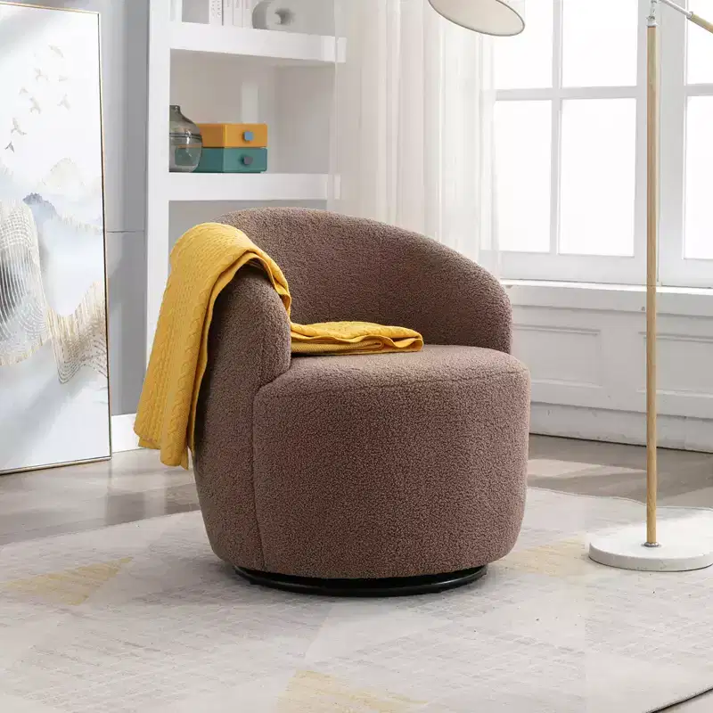 Fabric Swivel Accent Armchair Barrel Chair