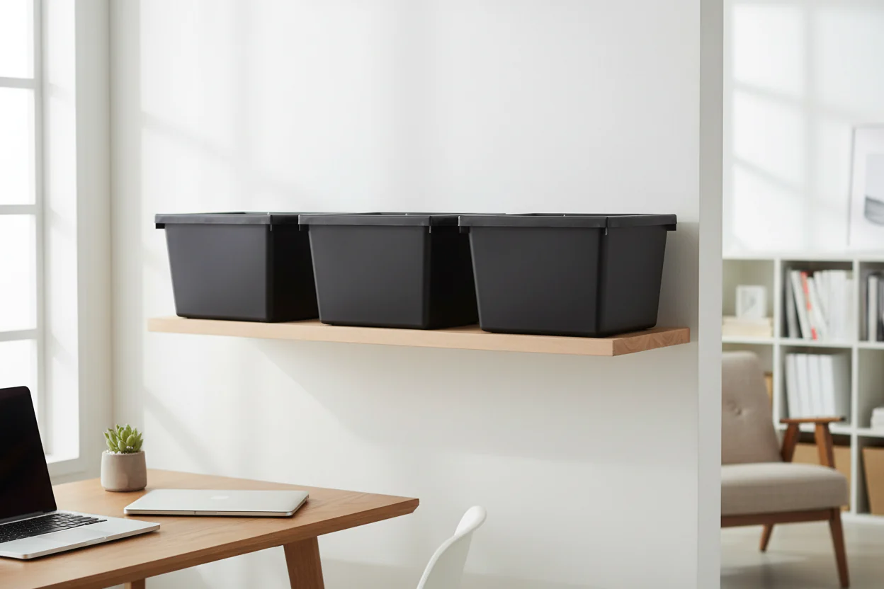 Small Classroom Storage Bin Black Pack of 3