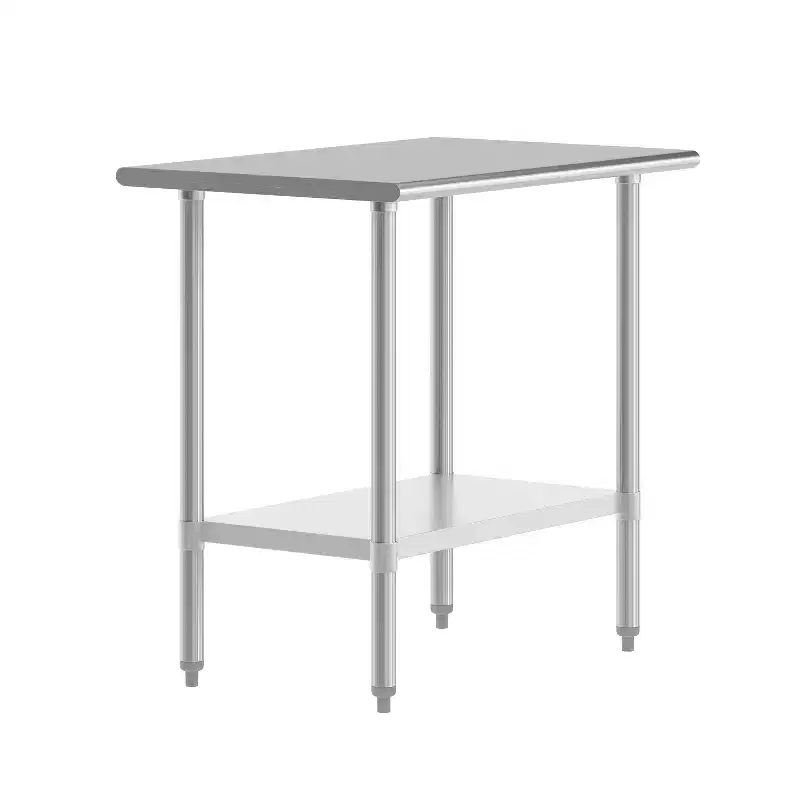 18 Gauge Stainless Steel Commercial Prep & Work Table with Adjustable Undershelf, NSF Certified