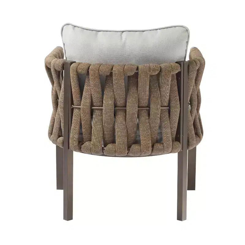 Christopher Knight Home Efraim Patio Rope Weaving Metal Club Chair with Cushion (Set of 2)