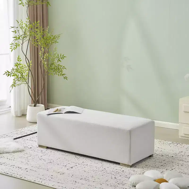 Christopher Knight Home Amily Modern Rubberwood Upholstered Long Ottoman