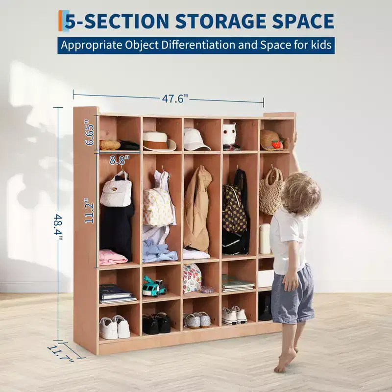 Open Storage Shelves, Freestanding Floor Storage Cabinets with 2 Doors, 47x 11.7x 26.5 , 2 Anti-Flip Fittings,Suitable for School