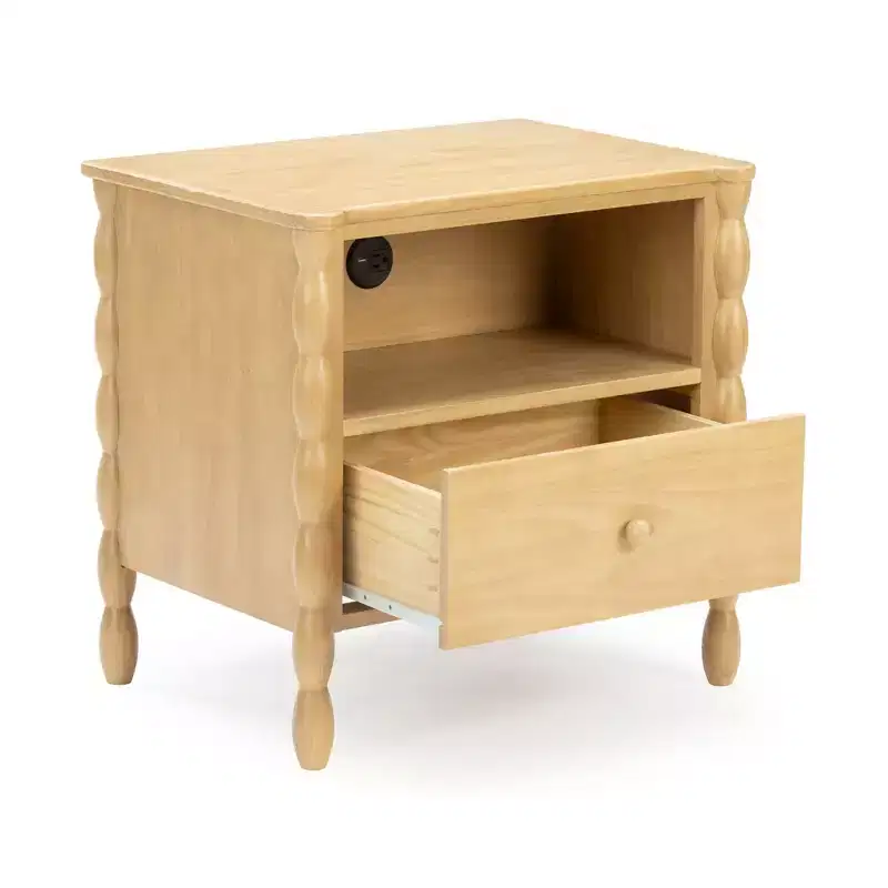 Jenny Lind Cubby Nightstand with 1 Drawer & Electrical Outlet