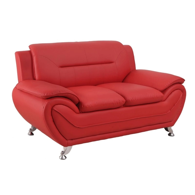 Michael Segura Bonded Leather Upholstered Loveseat