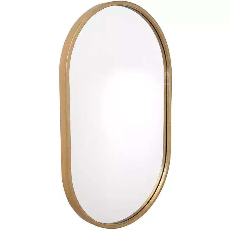 Uttermost Oval Vanity Accent Wall Mirror Antique Gold Leaf Iron Frame 20 Wide for Bathroom Bedroom Living Room House Office