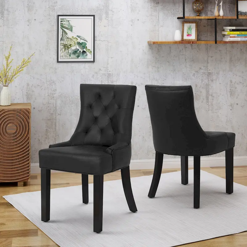 Hayden Traditional Microfiber Dining Chairs (Set of 2)