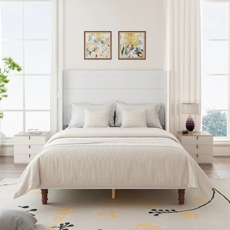 54  High Headboard Bed with Comfortable Back Support