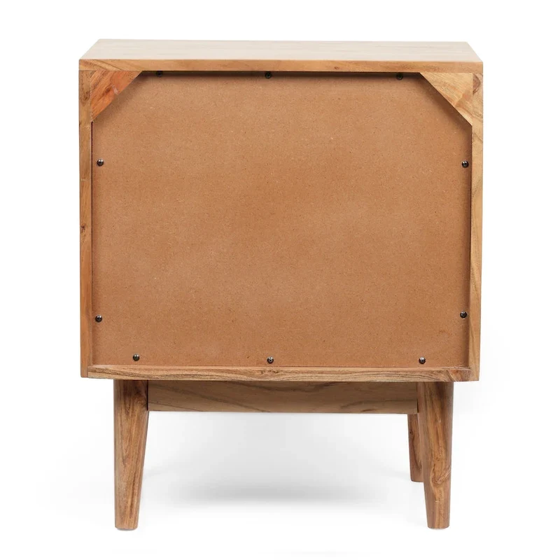 Eakins Handcrafted Boho Acacia Wood Nightstand by Christopher Knight Home