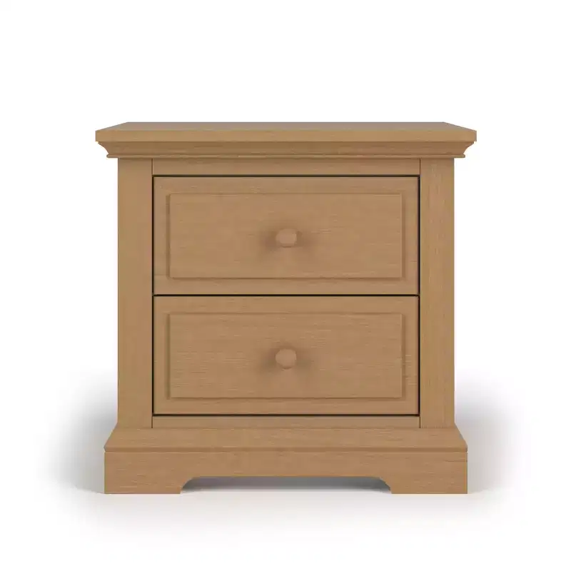 2 Drawer Nightstand for Nursery or Bedroom – Sturdy Pinewood, Non-Toxic Finish