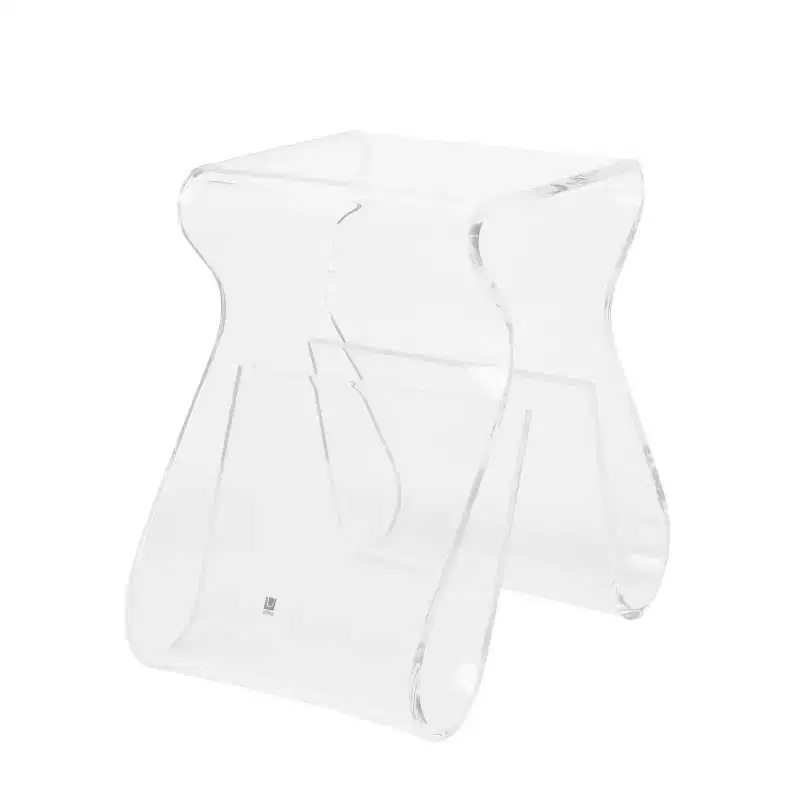 Acrylic Stool and Magazine Rack, Clear