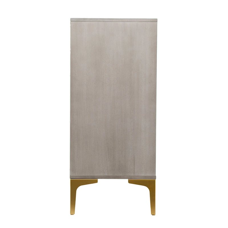 SEI Furniture Laurelvale Grey Wood Cabinet w/ Goldtone Legs/Pulls