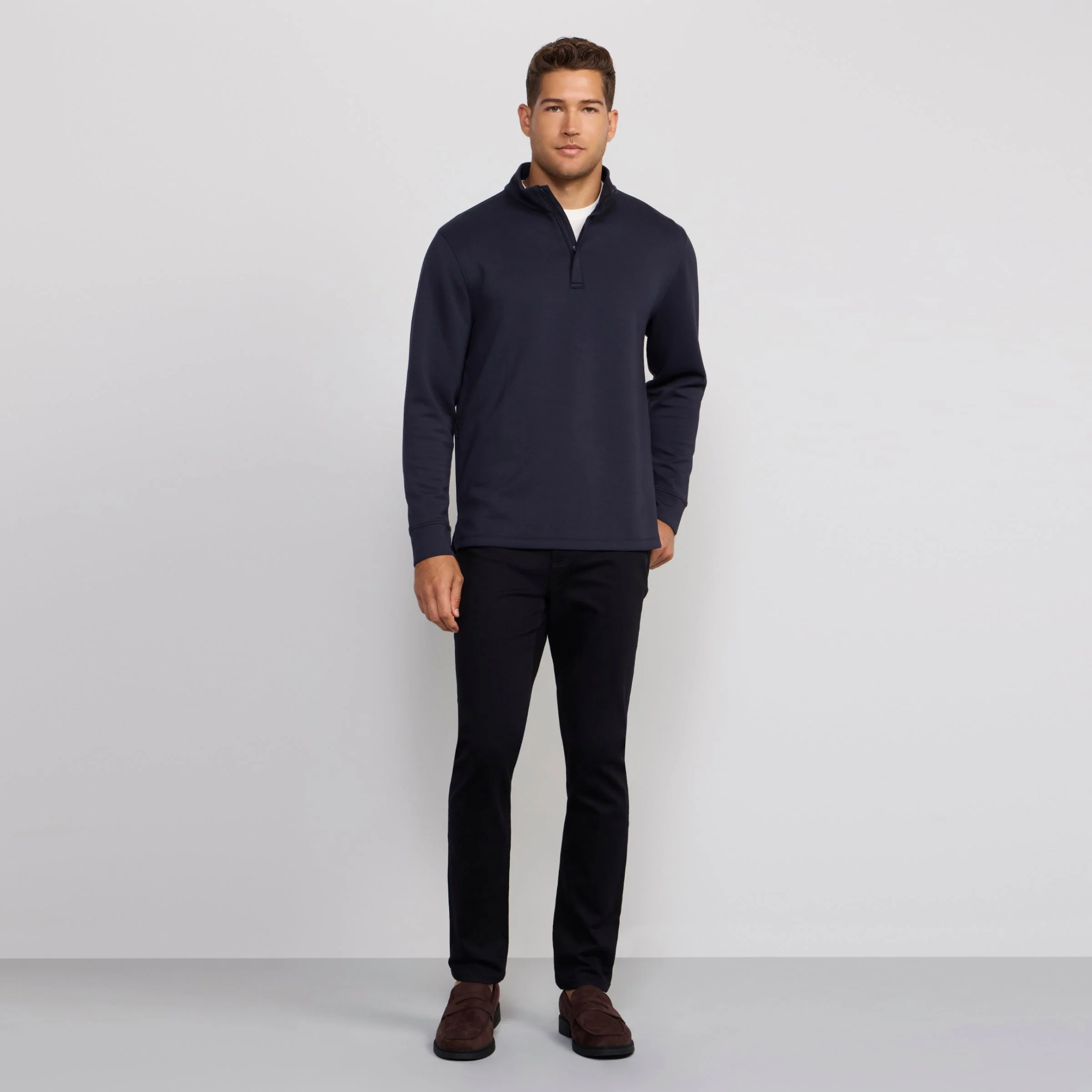 Deep Blue Quarter-Zip Sweater