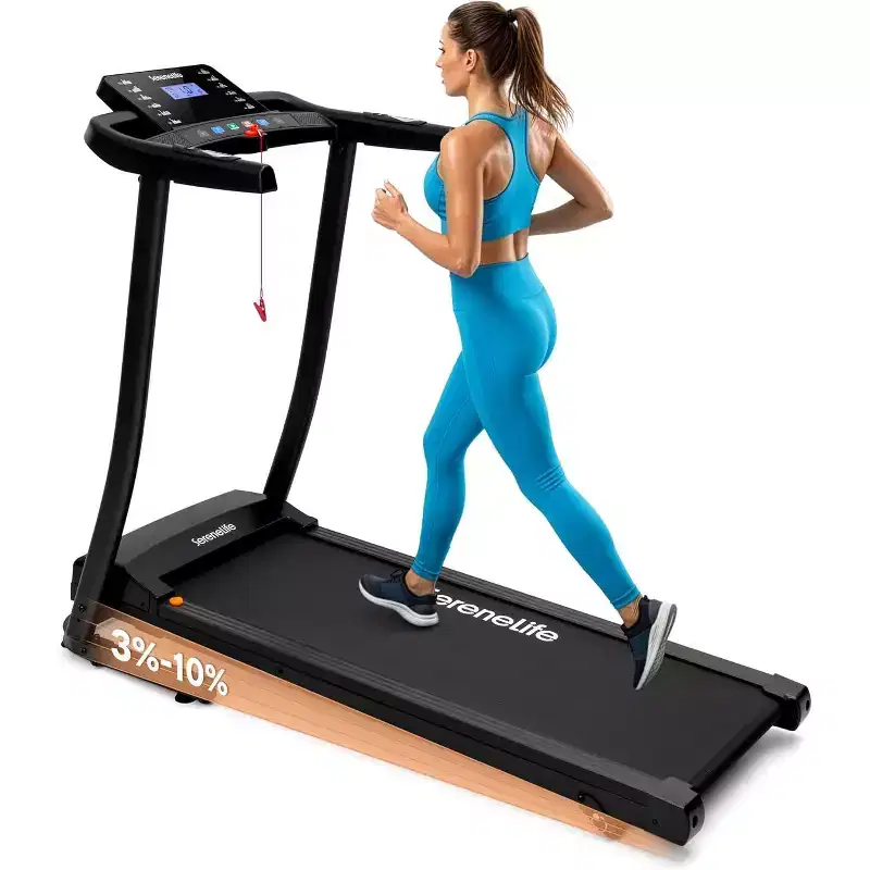 SereneLife Portable Folding Treadmill with Adjustable Incline & 12 Pre-set Workout Programs