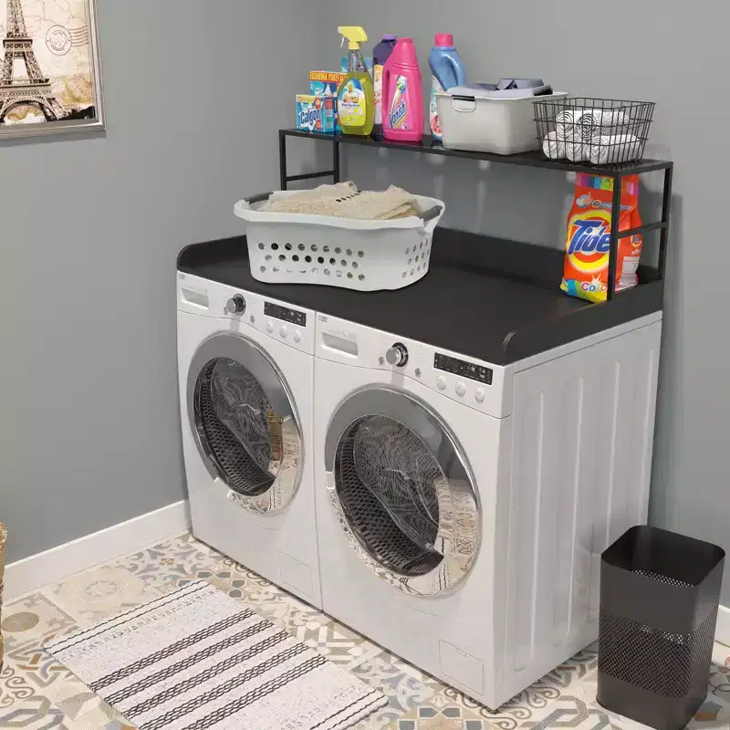 GDLF Washer Dryer Countertop Laundry Guard with Laundry Room Shelf, 27.55 D x 54 W