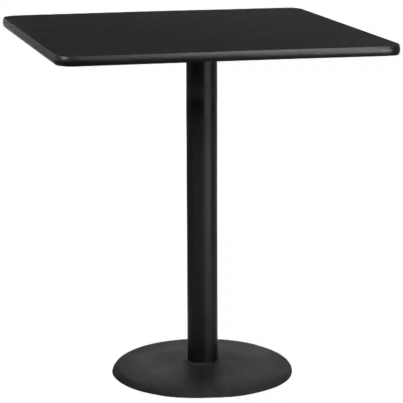 Flash Furniture 42'' Square Laminate Table Top with 24'' Round Bar Height Table Base