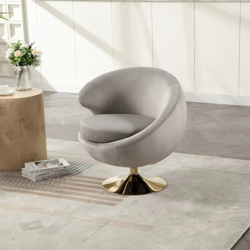 360 Degree Swivel Cuddle Barrel Accent Chairs, Round Armchairs