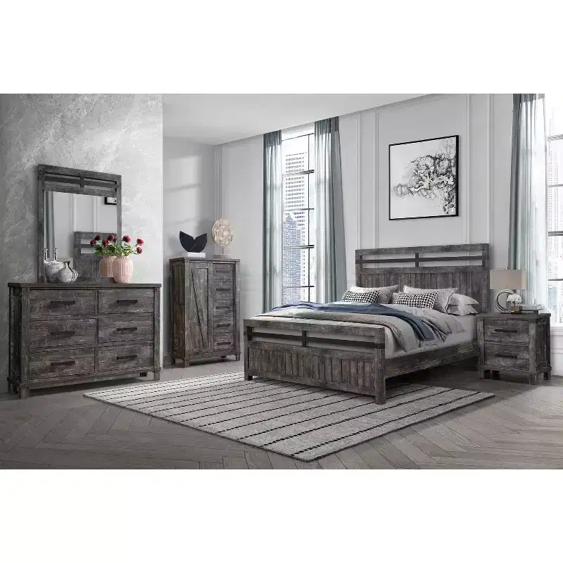 HomeStock Black and Gold Mirror with Modern Frame  Stylish Bedroom Accent for Sophisticated Dcor