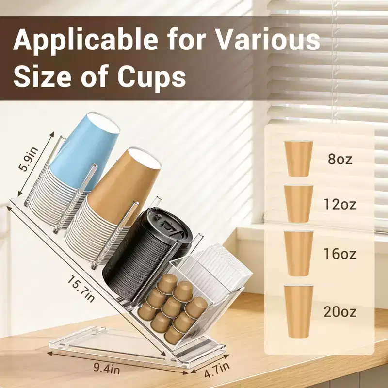 Acrylic Coffee Capsule Holder, Clear Countertop Organizer for Coffee Pods, Durable Storage Dispenser for Home Kitchen & Coffee Bar