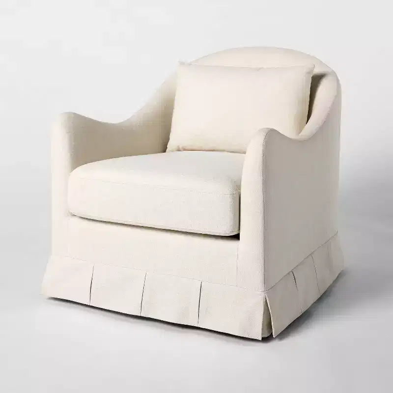 Box Pleat Swivel Glider Upholstered Accent Chair - Threshold designed with Studio McGee
