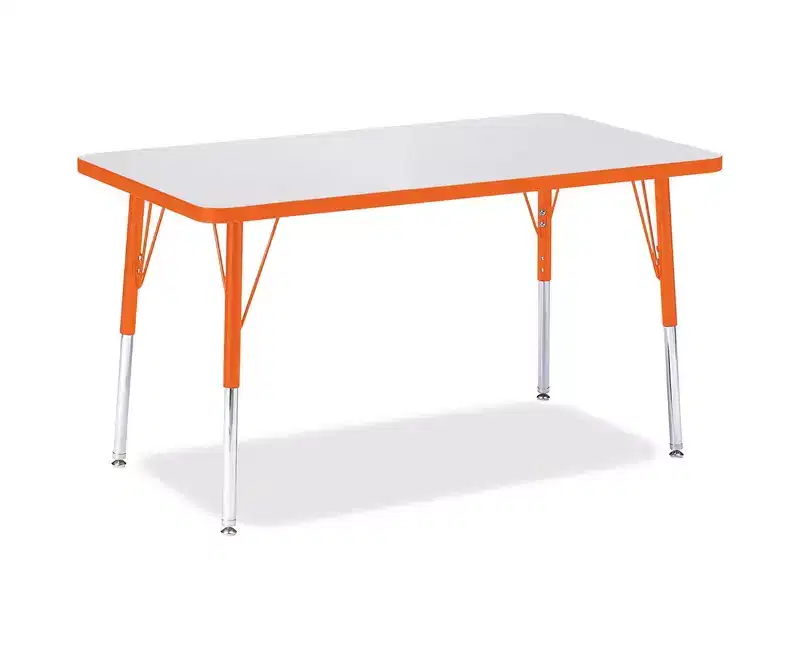Jonti-Craft Berries Adult Height Color Edge Rectangle Table (24 x 36) in Orange