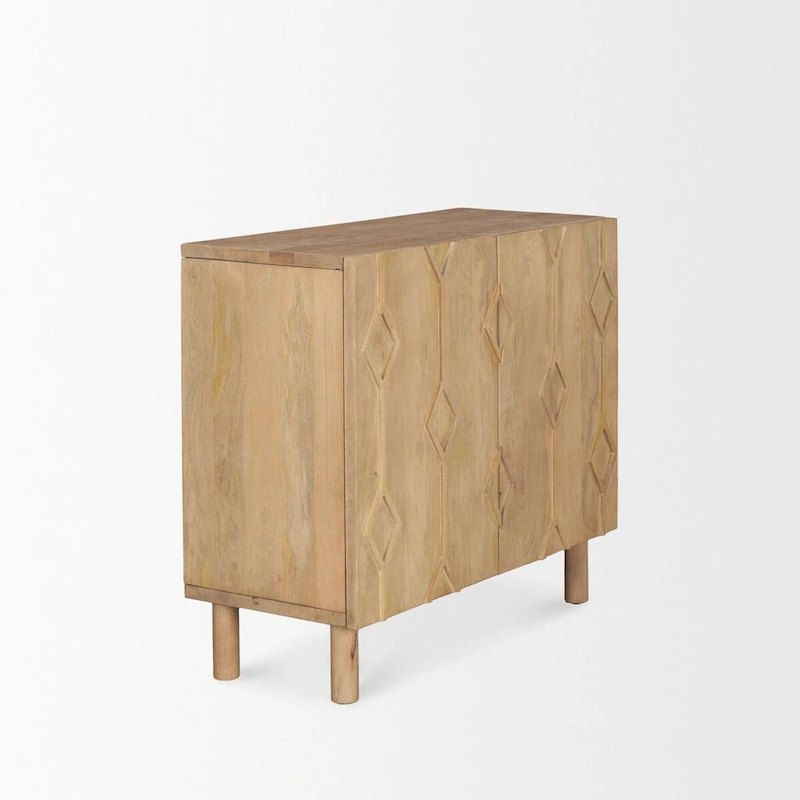 Heera Light Brown Diamond Motif w/ Shelf Accent Cabinet - 36.0L x 16.3W x 32.0H