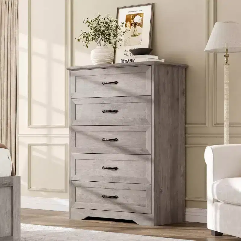 Dresser for Bedroom with Drawers, Wood Chest of Drawers for Closet, Living Room, Hallway, Nursery, Kids Bedroom