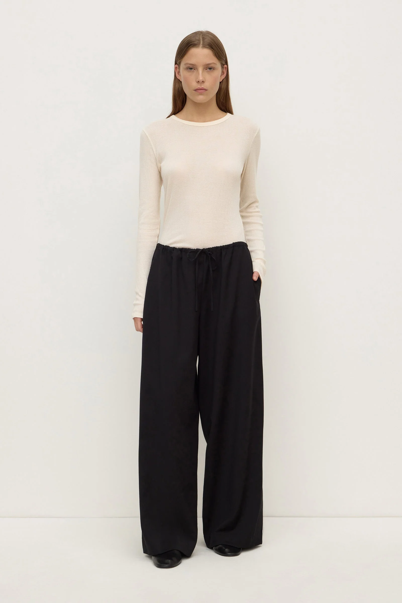 Wool Wide Leg Pant