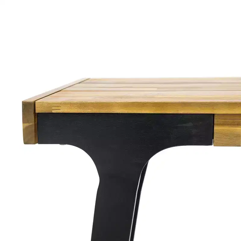 Christopher Knight Home Harper 63.00 Acacia Wood Benches (Set of 2), Teak/Black