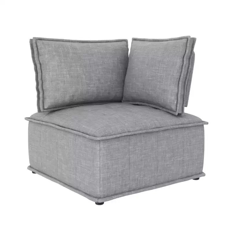 Corner Chair for Modular Sectional Sofa, Gray Linen