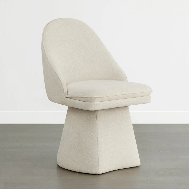 Darah Upholstered Swivel Armless Dining Chair Double-layered Cushions