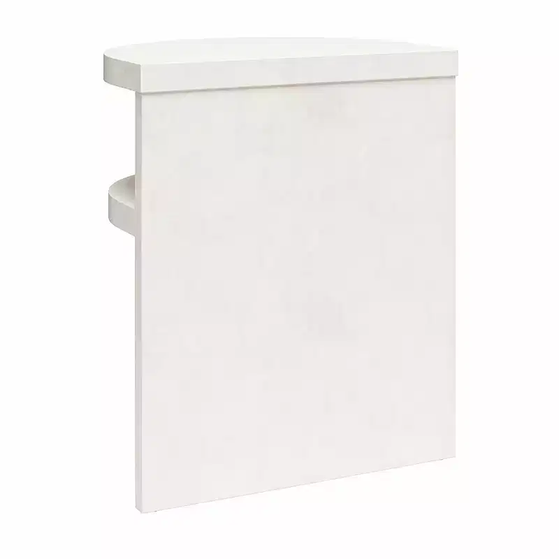Daytona Modern Semicircle End Tables, Set of 2, Faux Plaster
