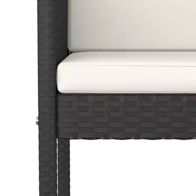 vidaXL Bar Stool Set of 4 Poly Rattan, Powder-Coated Steel
