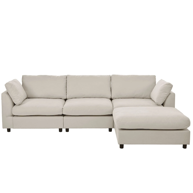 U_STYLE Upholstery Convertible Sectional Sofa, L Shaped Couch with Reversible Chaise
