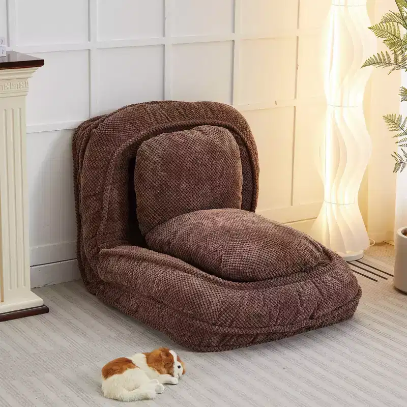 Multi-Position Adjustable Floor Sofa Lounger, Chaise for Sitting & Sleeping, Space Saving Living Room or Bedroom Furniture